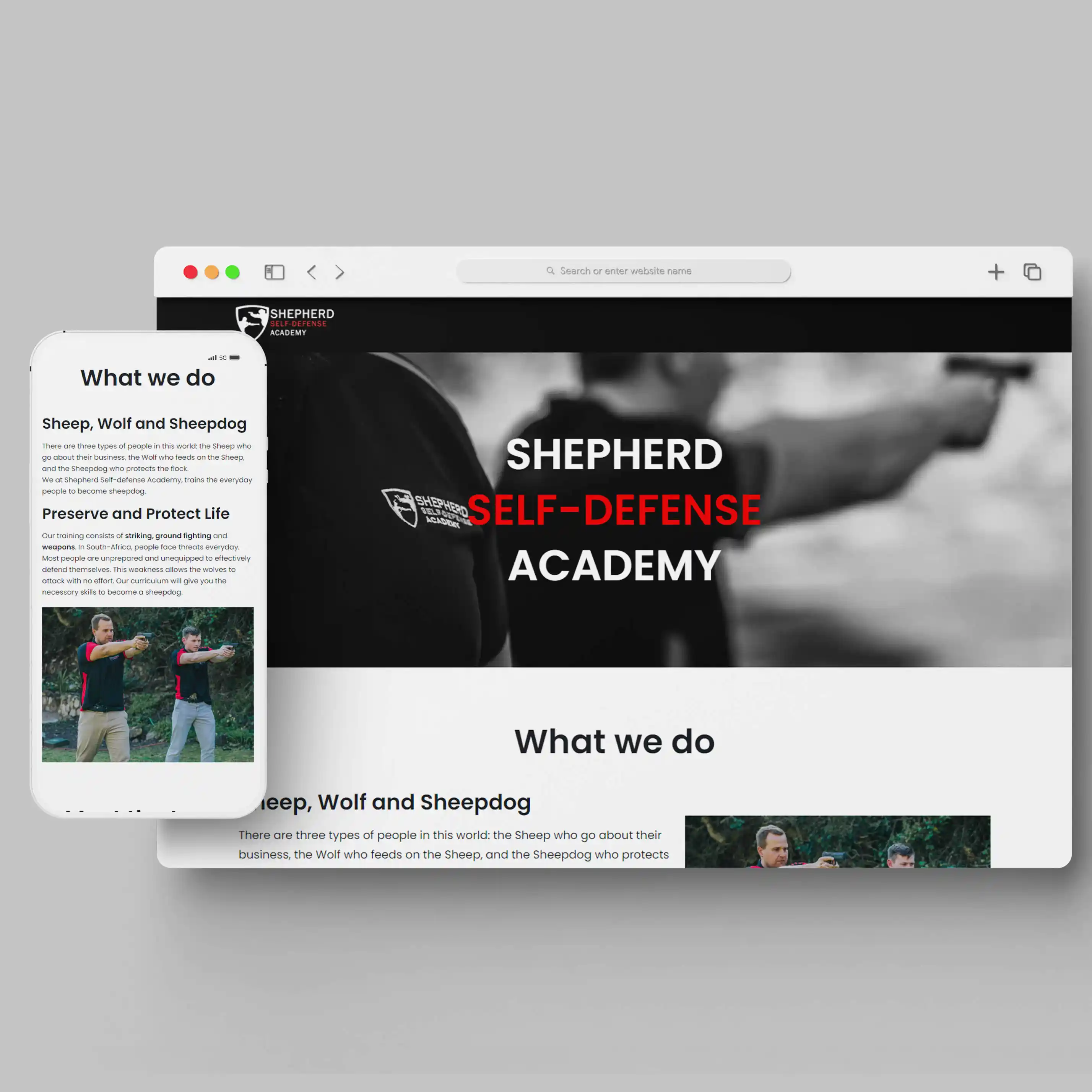 Shepherd website design